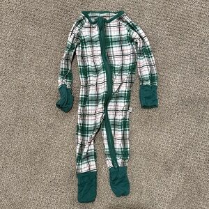 Plaid bamboo onesie